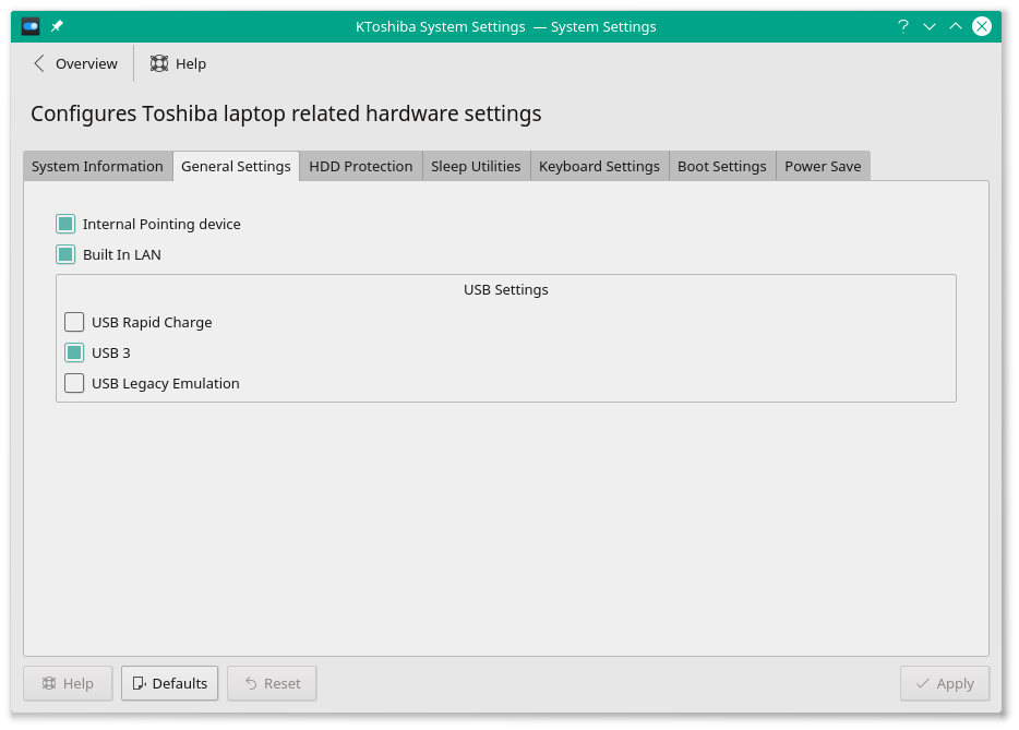 KCM General Settings